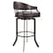 Armen Living Pharaoh Swivel 30" Auburn Bay and Brown Faux Leather Bar Stool 721535743308 - alternate 8